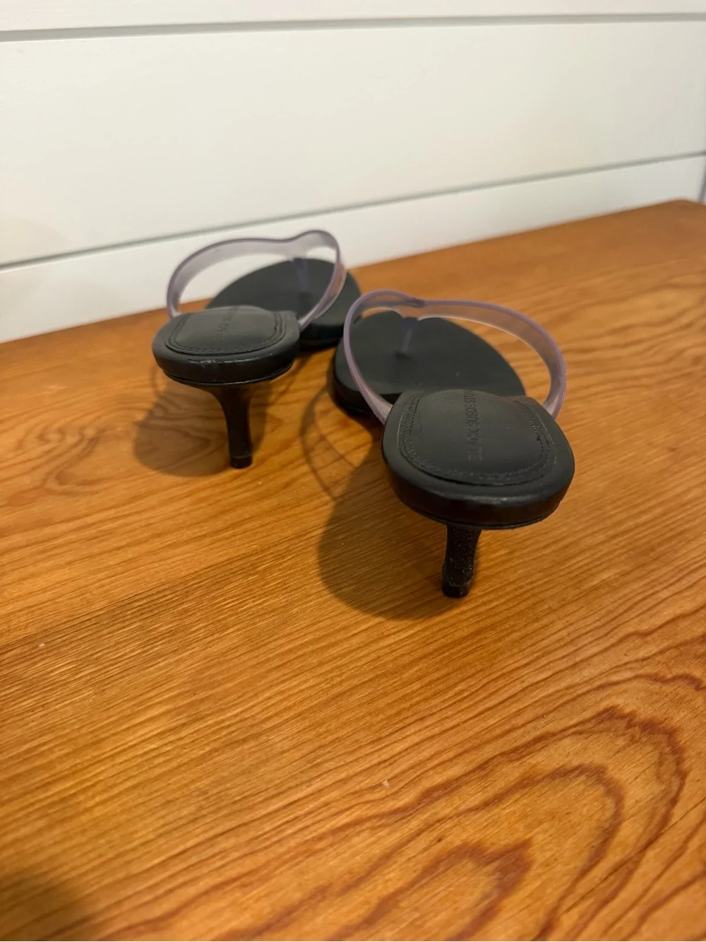 Black suede Studio Clear-Strap Kitten Heel Sandal